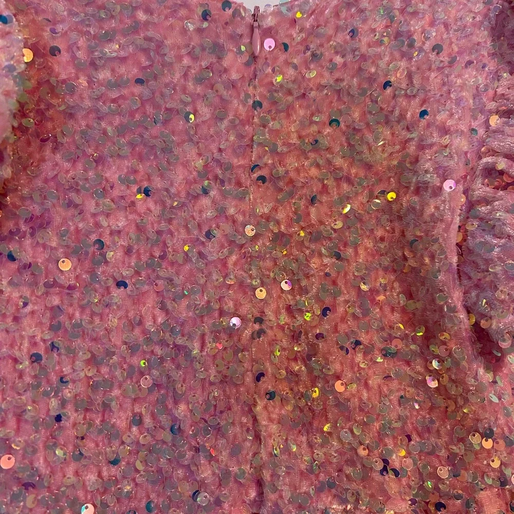 Lola + The Boys Shimmering Pink Sequin Dress - Picture 3 of 4